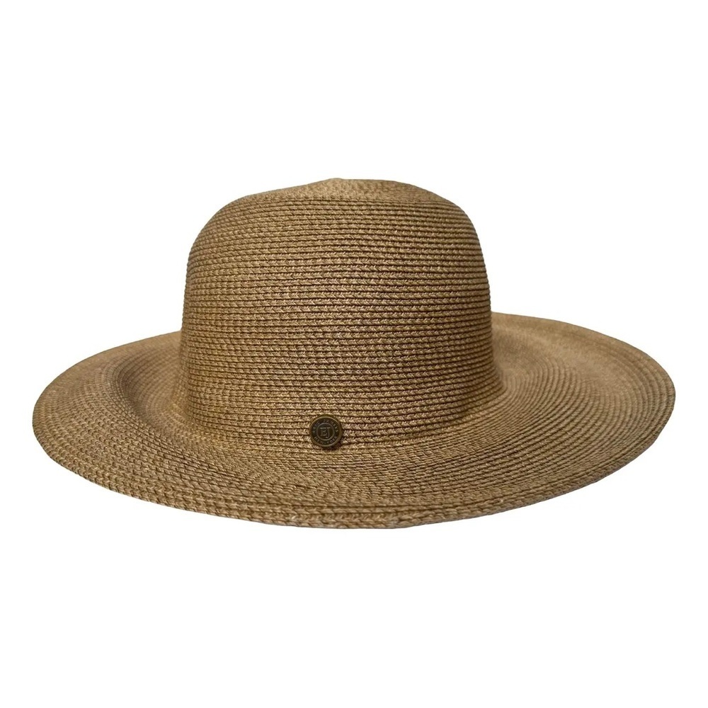 Eric Javits Elegant Tan Wide-Brim Hat excellent Like New